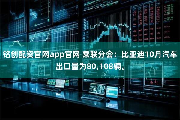铭创配资官网app官网 乘联分会：比亚迪10月汽车出口量为80,108辆。