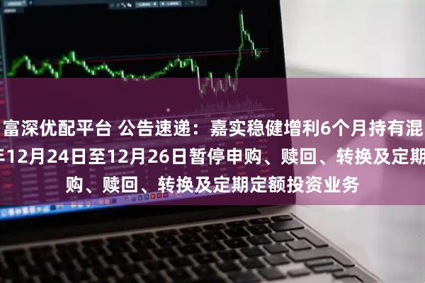 富深优配平台 公告速递：嘉实稳健增利6个月持有混合基金2025年12月24日至12月26日暂停申购、赎回、转换及定期定额投资业务